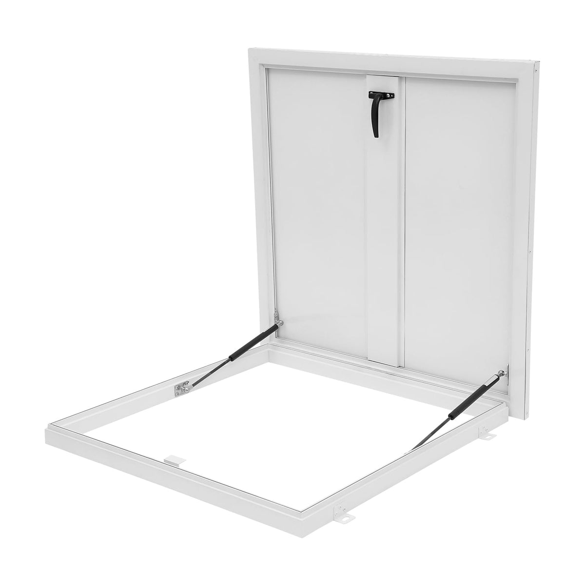 Roof Hatch, Galvanized Powder Coated Steel Roof Hatch Roof Steel Security Door Roof Access Hatch (19.7" L x 19.7" W White)
