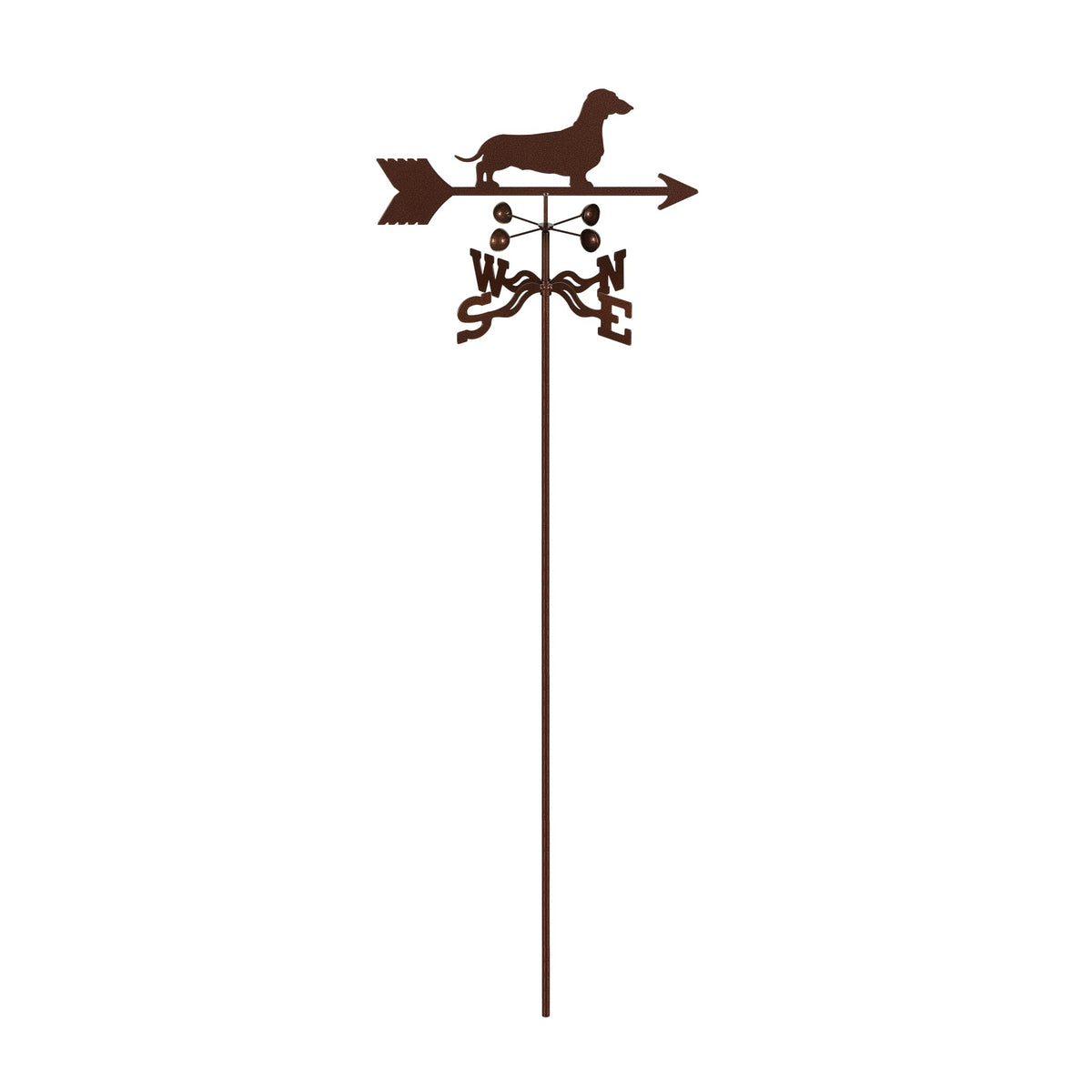 EZ Vane Steel Dachshund Weathervane with Wind Cups — Roof Mount