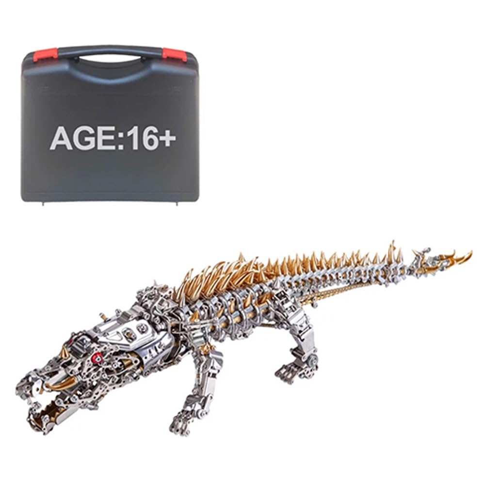 3D Metal Puzzle Animal Model Kit, 700PCS DIY Assemble Steampunk Mechanical Diver Ape with Glowing Trident, Creative Handcrafted Metal Art Craft Desktop Display & Decoration for Adults