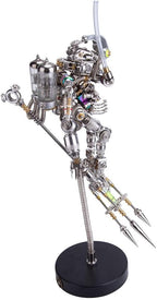 3D Metal Puzzle Animal Model Kit, 700PCS DIY Assemble Steampunk Mechanical Diver Ape with Glowing Trident, Creative Handcrafted Metal Art Craft Desktop Display & Decoration for Adults