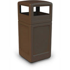 Commercial Zone-73290199 PolyTec 42 Gallon Square Waste Container with Dome Lid Color: Black