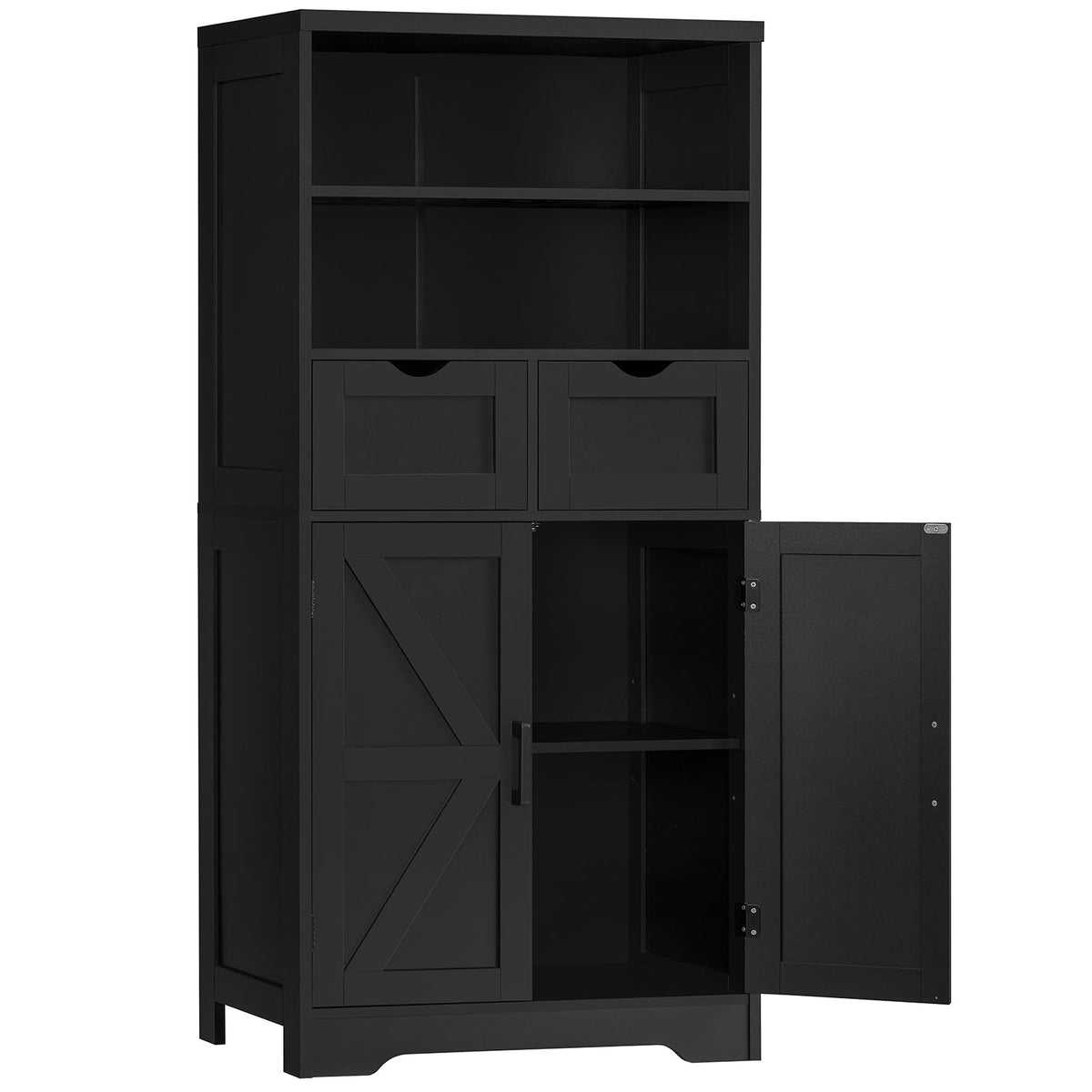 TEENFON Storage Cabinet, Coffee Bar Cabinet with 3 Drawers, 2 Adjustable Shelves & 2 Doors, Buffet Cabinet, Kitchen Cabinet for Kitchen, Dining Room, Living Room, White