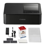 Canon SELPHY CP1500 Compact Photo Printer | Black with KP-108IN Color Ink and Paper Set (2 Items)