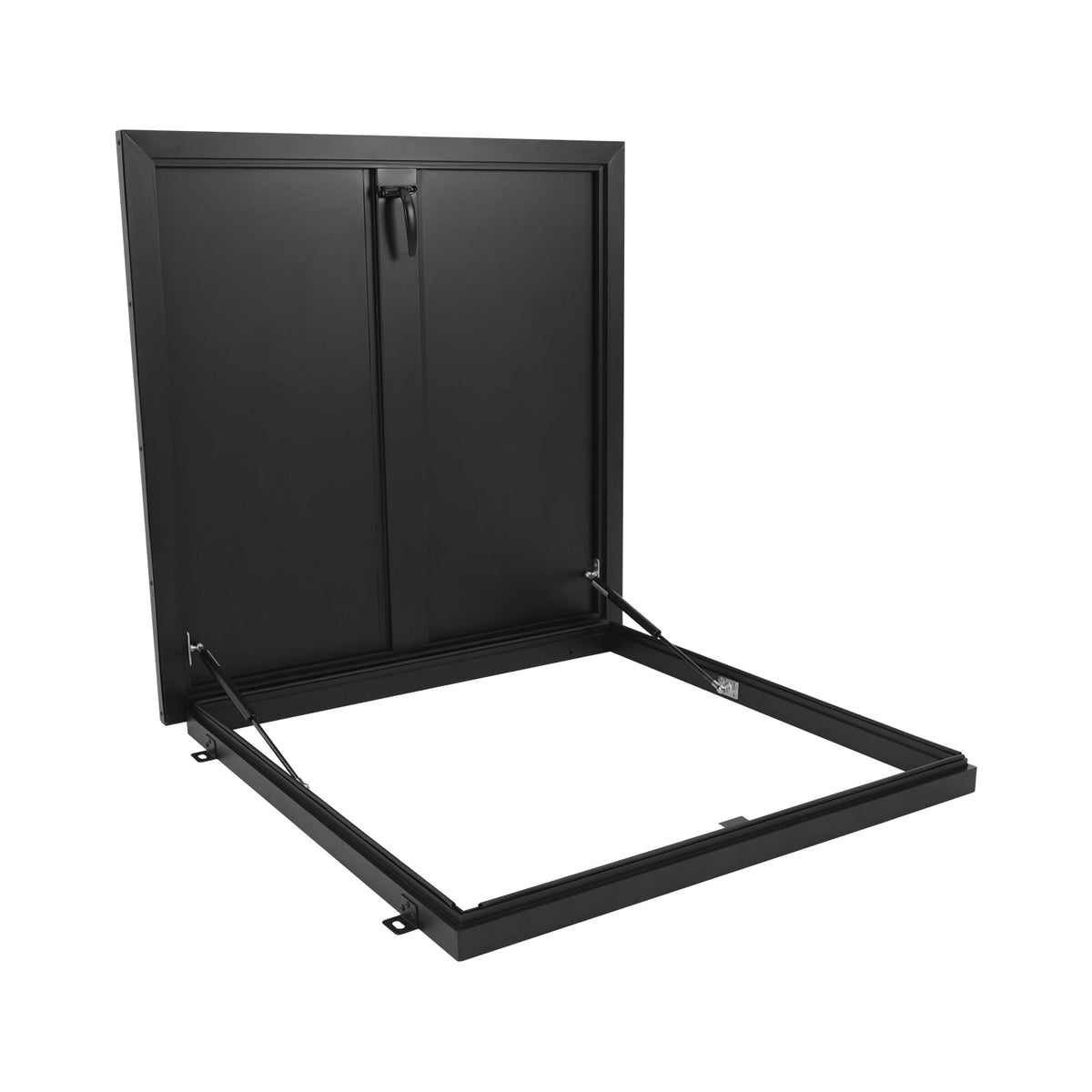 Roof Hatch, Roof Access Hatch,Roof Security Door with Hydraulic Support Rod and Switch Type Handle,Commercial Manhole Cellar Export Lid,Attic Skylights Roof Hatch Vent Access Door (Black-25.6x25.6)