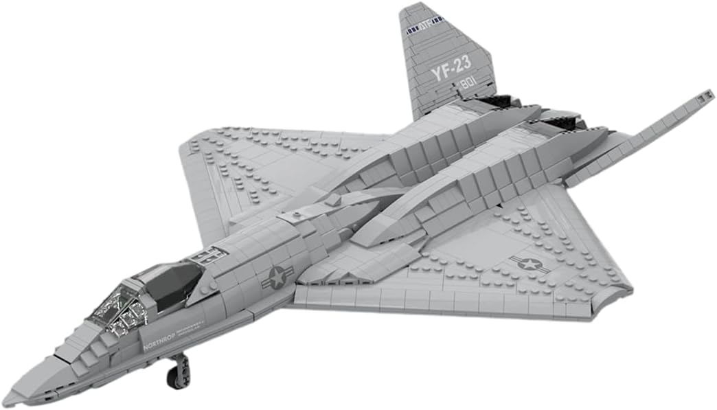 1/35 Scale F-22 Fighter Building Blocks Set, Military Aircraft Model DIY Assembly Kits, Collectible Military-Themed Display Model for Collectors & Enthusiasts, MOC-105520 (1624PCS)