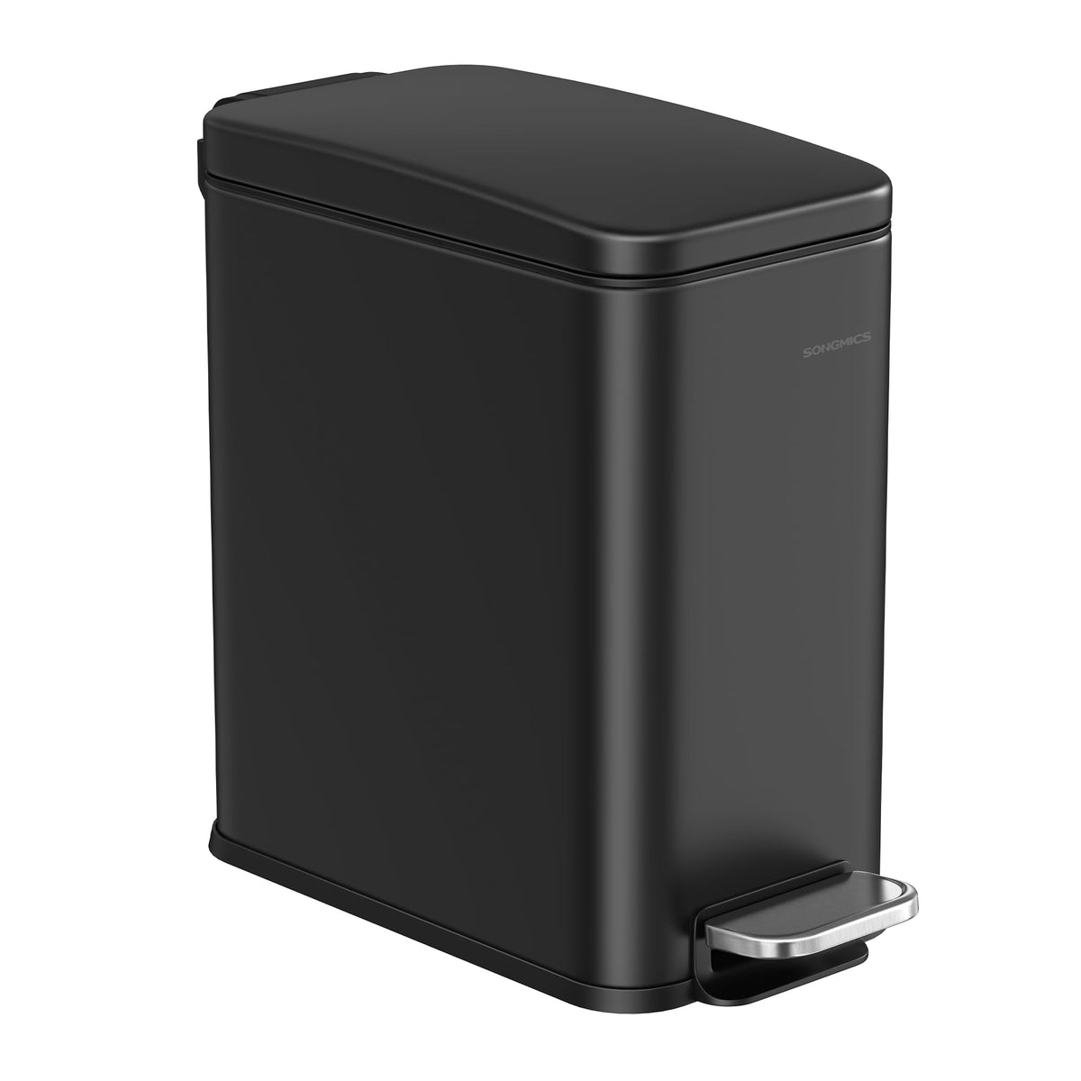 SONGMICS Kitchen Trash Can with Lid, 13-Gallon (50 L) Slim, Stainless Steel