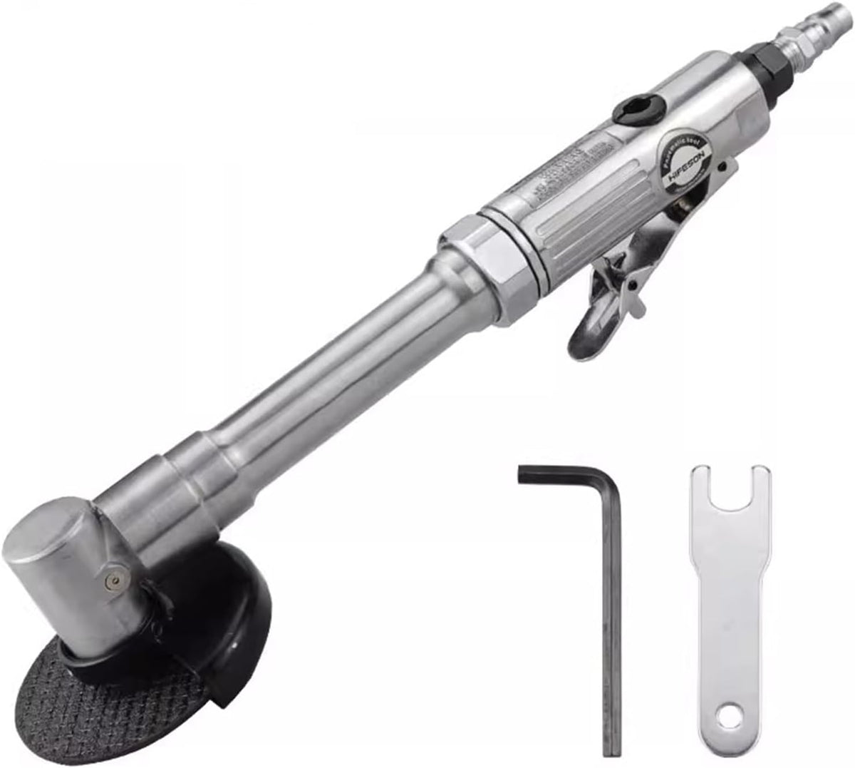 3 Inch Pneumatic Angle Grinder, Long Handle Pneumatic Cut-Off Tool, 18000 Rpm Cutting Machine Air Cut-Off Tool Extended Cutting Tool, 1/4 Inch Air Inlet