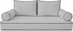 Cottington Lane 5 Piece Outdoor Daybed Cushion Cover Set, Twin Size Fitted 39" x 75" with 6" Deep Fit, Waterproof Indoor Daybed/Porch Swing Bed Mattress & Pillow Bolster Cushion Cover, Light Grey