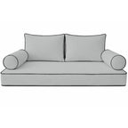 Cottington Lane 5 Piece Outdoor Daybed Cushion Cover Set, Twin Size Fitted 39" x 75" with 6" Deep Fit, Waterproof Indoor Daybed/Porch Swing Bed Mattress & Pillow Bolster Cushion Cover, White