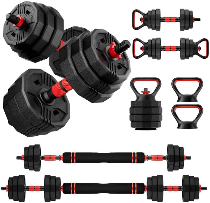 Adjustable dumbbell set,20/30/45/70/90lbs Free Weights Dumbbells Set 5in1