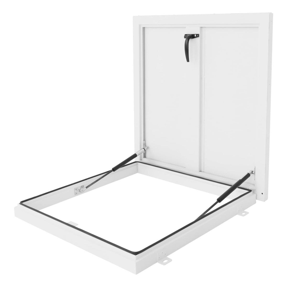 31.5" L X 31.5" W Aluminum Roof Access Hatch, Roof Security Door, Rooftop Hatch Cover Plate for Wellhead Lid, Cellar Cover (White-31.5inch)