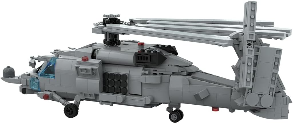 Helicopter Building Kit, MH-60R Seahawk Military Helicopter Model Toy Sets, Creative MOC Building Blocks for Adults (1252PCS)