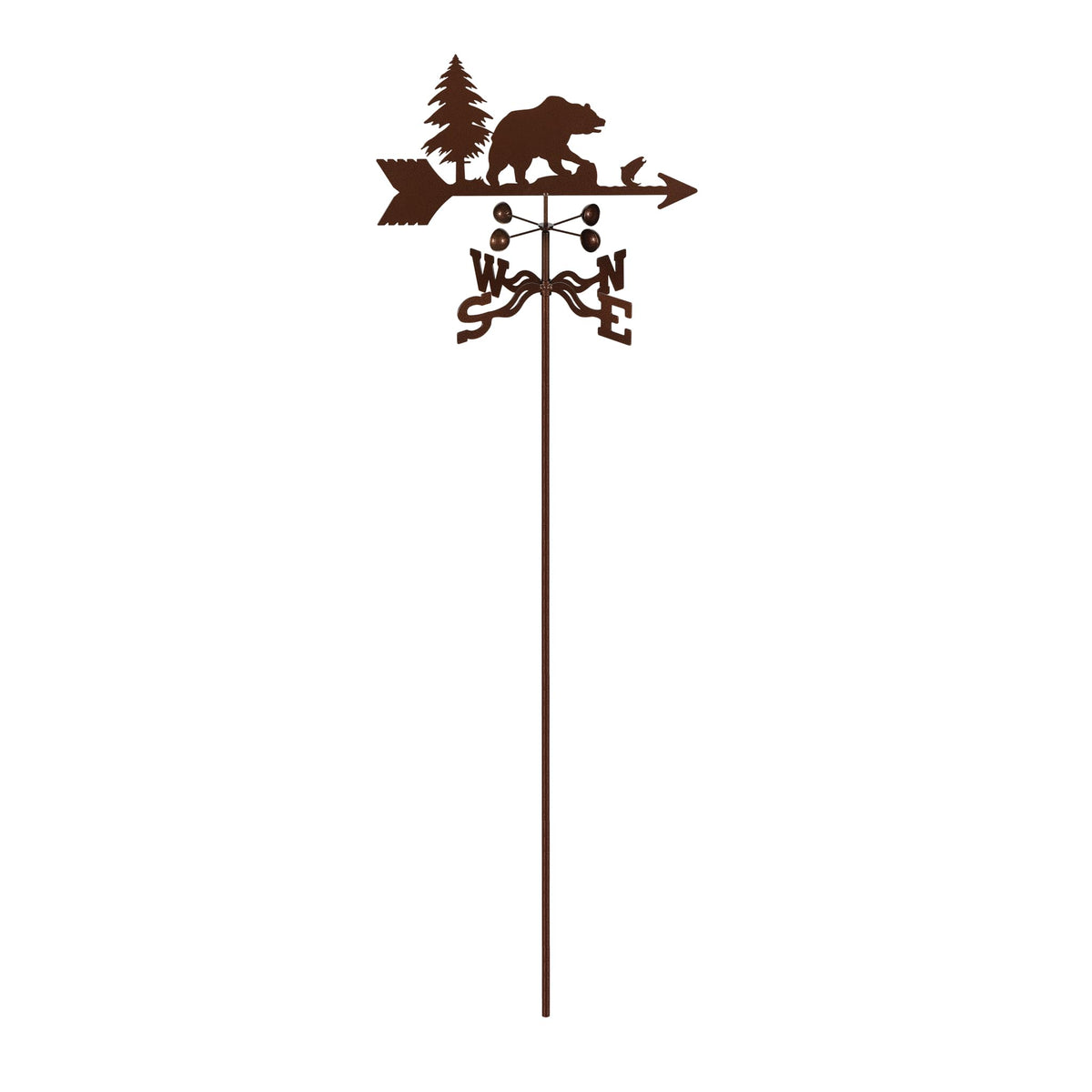 EZ Vane Steel Bear Weathervane with Wind Cups — 4-Sided Mount