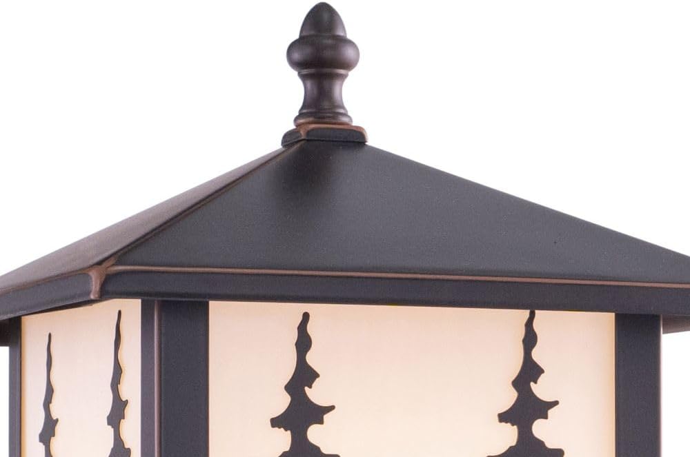 VAXCEL Yosemite 1L Bronze Rustic Outdoor Tree Post Light White Glass