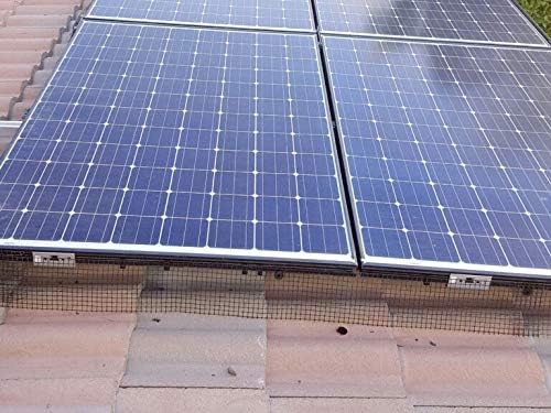 Bird Barrier Professional Grade Solar Panel Protection Kit 50' X 8" Solar Screens -1/2" Wire Mesh Screen for Solar Panel Bird Proofing with Fasteners - Includes 40 Plastic ABS Solar Screen Clips