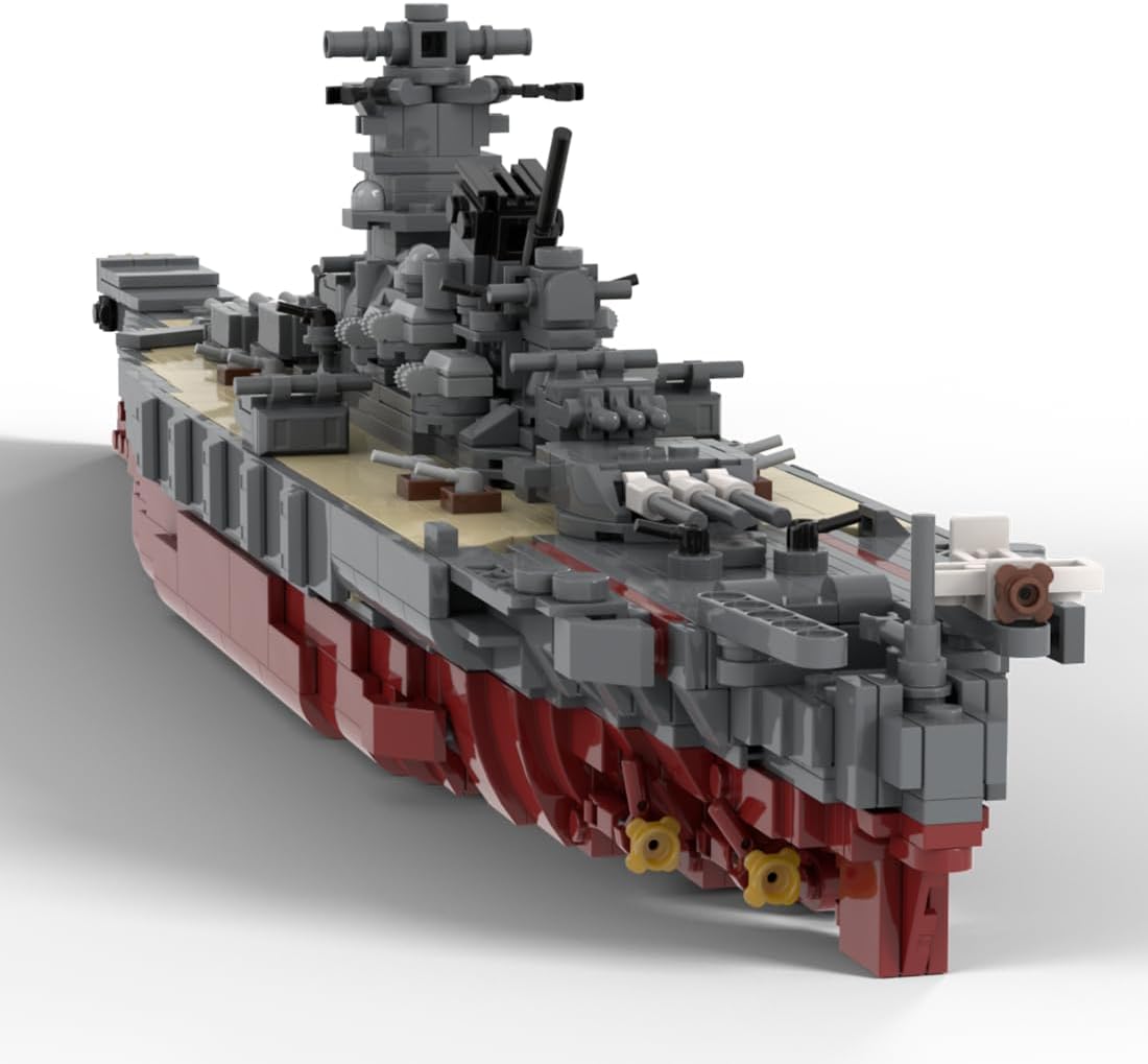 Musashi Battleship Military Building Blocks Set, Collectible Japanese Navy Battleship Model to Build and Display, Gift Ideal for Military Enthusiasts, G-60429-7 (1508PCS)