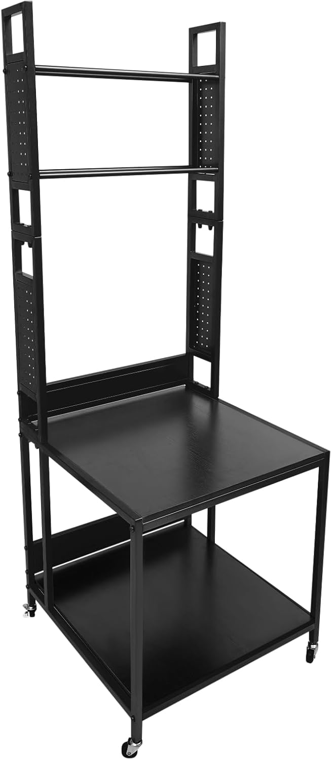 3D Printer Stand with Filament Storage Rack, 2-Tier Heavy Duty Mobile Printer Table with Wheels for Studio Office Storage and Organization