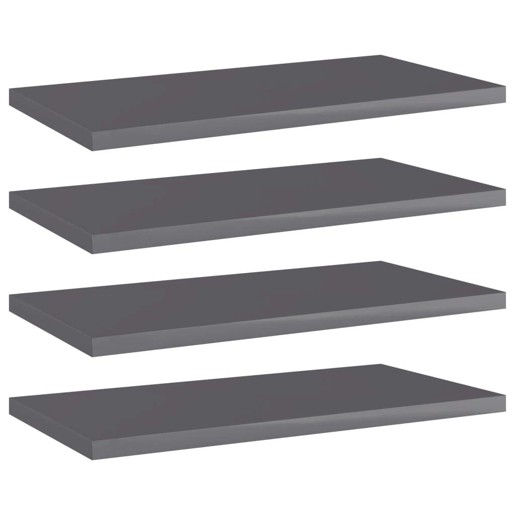 8 Pcs Wall Shelves Boards, 31.5" x 11.8" x 0.6" High Gloss Black Engineered Wood Shelving for Wall, Decorative Storage Display for Living Room Home Office