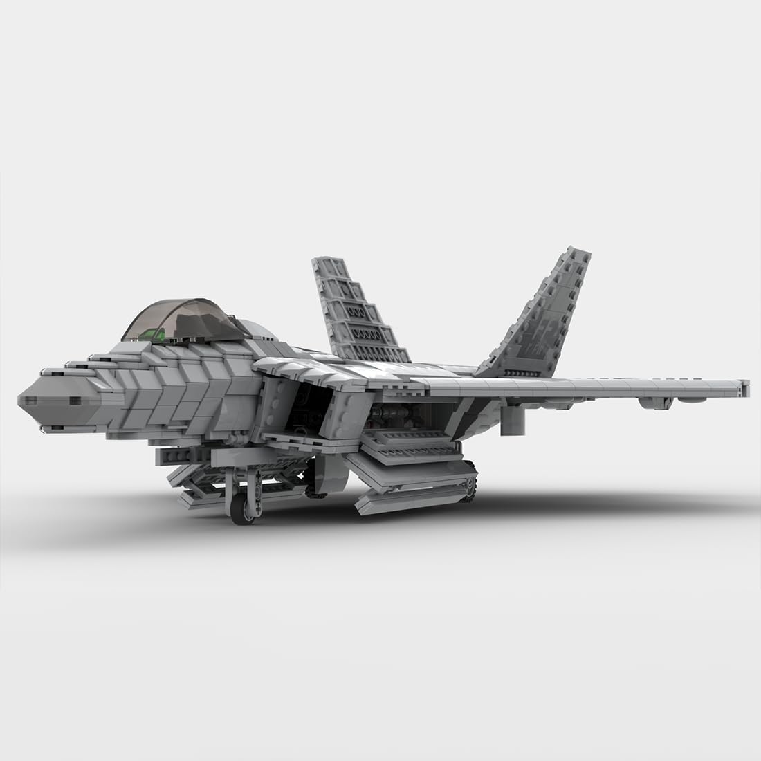 1/35 Scale F-22 Fighter Building Blocks Set, Military Aircraft Model DIY Assembly Kits, Collectible Military-Themed Display Model for Collectors & Enthusiasts, MOC-105520 (1624PCS)