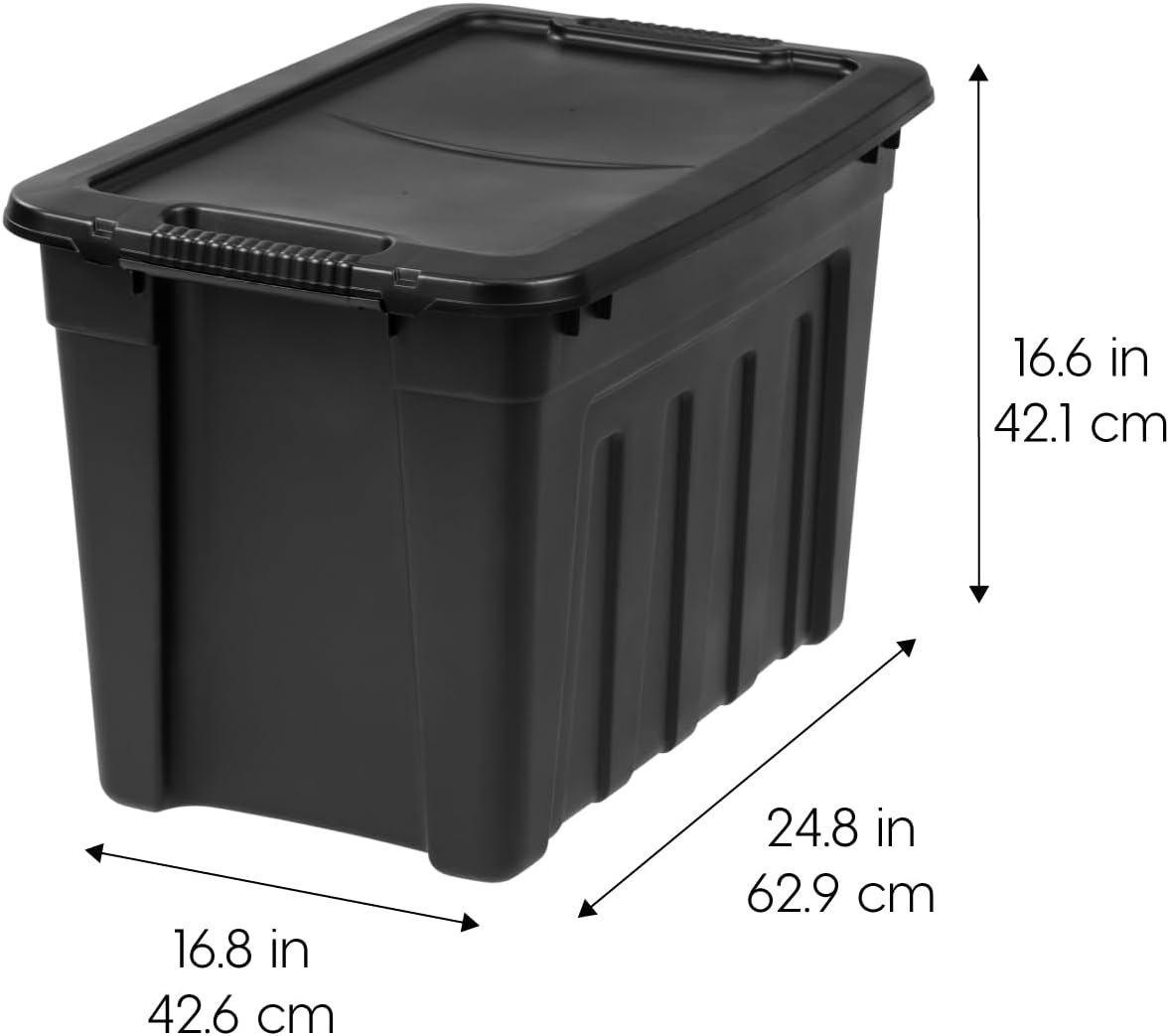 IRIS USA 4-Pack 20 Gal Heavy Duty Storage Totes with Lids, Black