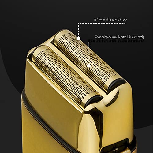 Men's Shaver, Professional barber finishing fades hair shaverall metal rechargeable electric beard electric razor bald shaving machine (Color : Gold)