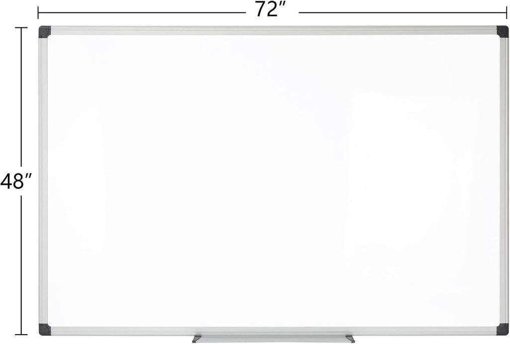 Realspace™ Magnetic Dry-Erase Whiteboard, 48" x 72", Silver Frame