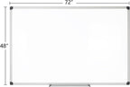 Realspace™ Magnetic Dry-Erase Whiteboard, 48" x 72", Silver Frame