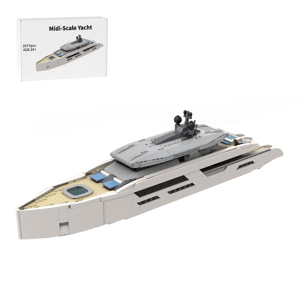 1/200 Yacht Model Building Kit, Mini Ship Series Building Block Set, Creative Interactive Building Toy for Teens and Up (1671PCS+)