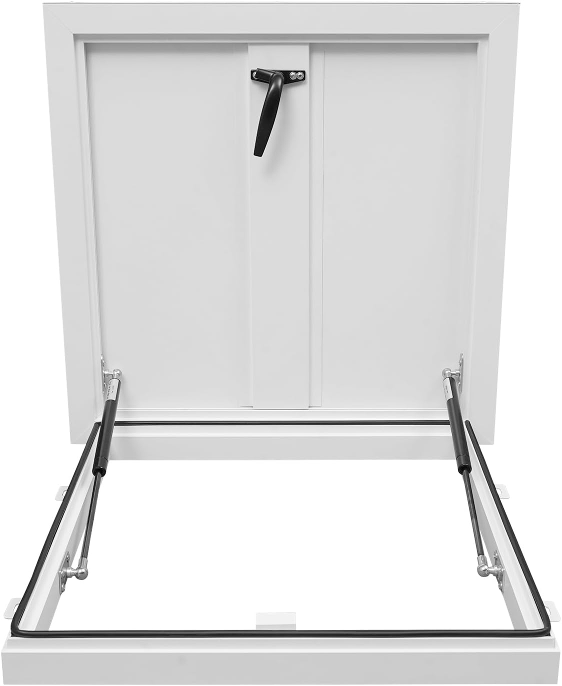 Roof Hatch, Galvanized Powder Coated Steel Roof Hatch Roof Steel Security Door Roof Access Hatch (19.7" L x 19.7" W White)