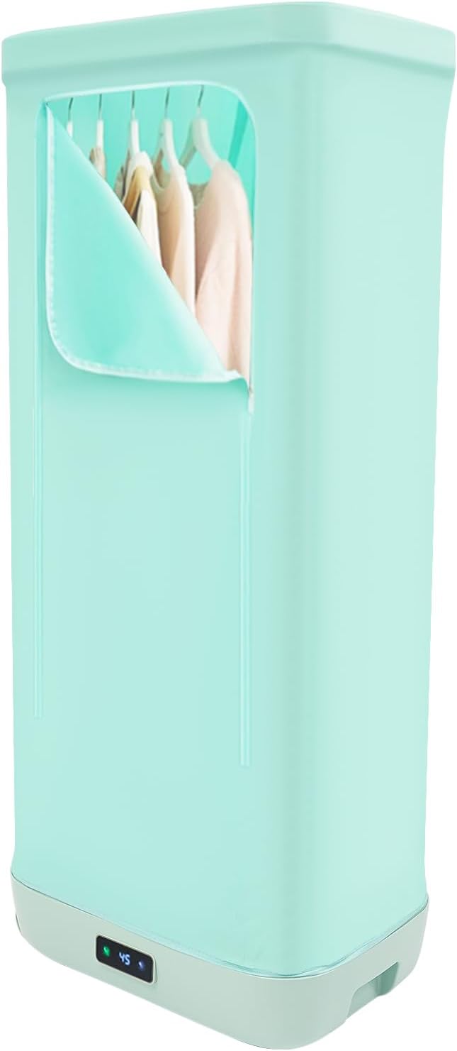 Portable Clothes Dryer, Foldable Electric Drying Machine, 600W Fast Dry with 360° Hot Air Circulation, Smart Timer Temp Control, Quiet 45dB, for Apartment, RV, Dorm