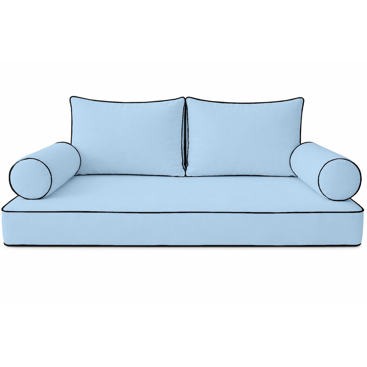 Cottington Lane 5 Piece Outdoor Daybed Cushion Cover Set, Twin Size Fitted 39" x 75" with 6" Deep Fit, Waterproof Indoor Daybed/Porch Swing Bed Mattress & Pillow Bolster Cushion Cover, Light Grey