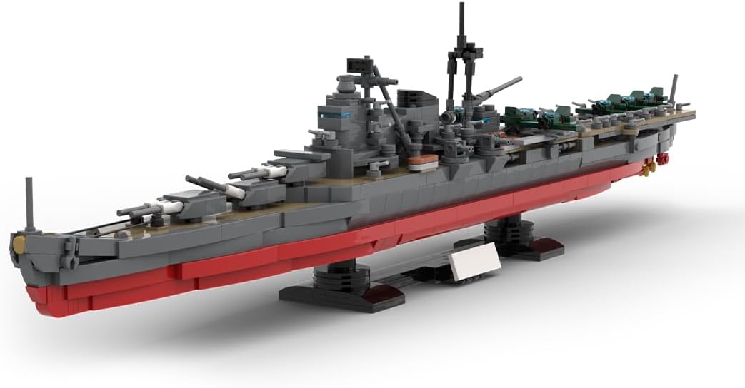 1/300 Scale Military WWII Japanese Heavy Cruiser Building Blocks Set for Adults, Collectible Army Model and Display Toys Gifts (1539PCS)