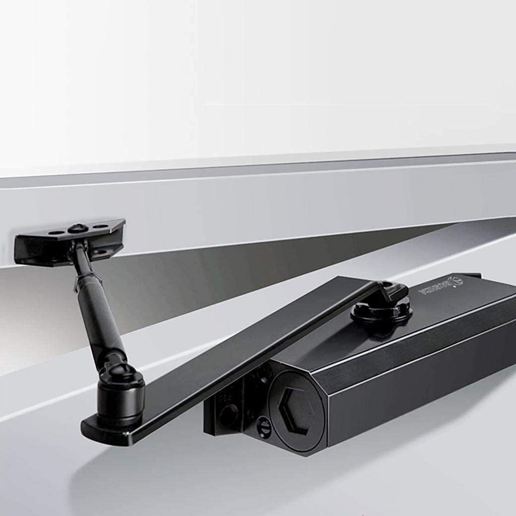 Automatic Door Closer, Spring Hydraulic Door Closure, Residential and Commercial Adjustable Spring Hydraulic Door Closer, 3 Colors (B)