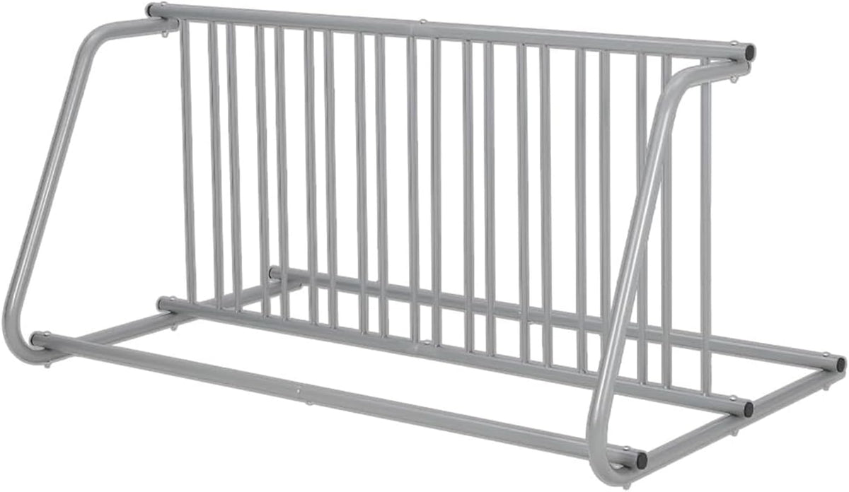 Heavy Duty Double-Sided 10-Bike Floor Rack Organizer – 60" Freestanding All-Steel Two-wheeler Storage Stand – Easy Assembly, Stable Space-Saving Solution for Garage, Street, Yard, Events – Gray