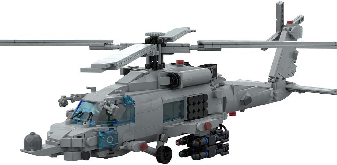 MH-60S Seahawk Helicopter Building Set, DIY Assembly Model Assembly Building Blocks Set, MOC Aircraft Model for Teen Adults (1110PCS), OFX0305XH0WJAZS1645M