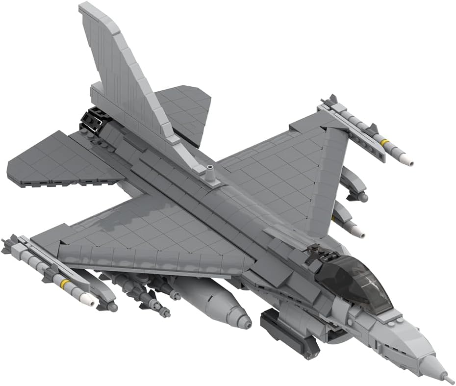 FunXylophy F-16C Fighter Jet Building Block Set, Military Army Airplane Building Bricks, Airplane Jet Model Collection Gift for Military Enthusiasts(1101PCS)