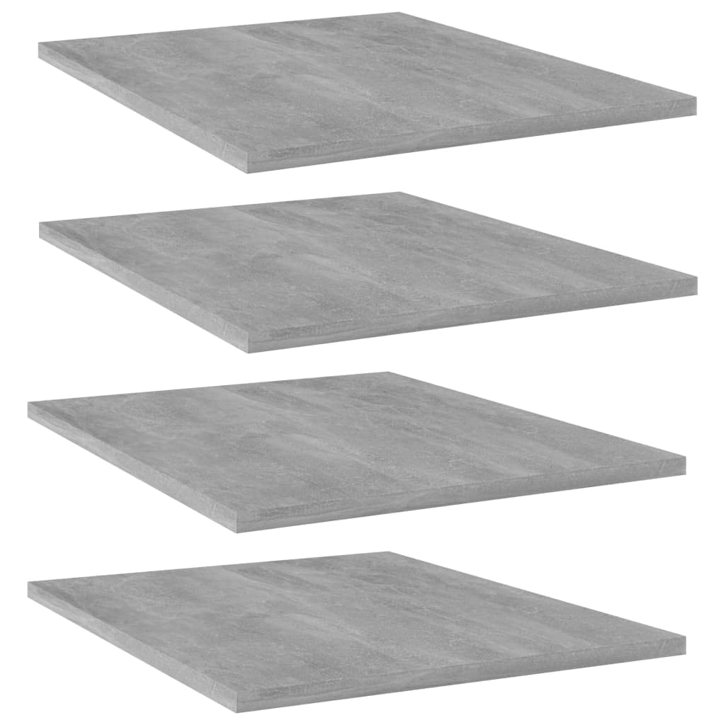 4 Pcs Bookshelf Boards, 39.4" x 19.7" Concrete Grey Engineered Wood Shelving, Minimalist Wall Mounted Display Shelves for Living Room, Matte Finish Storage Boards (Brackets Required)