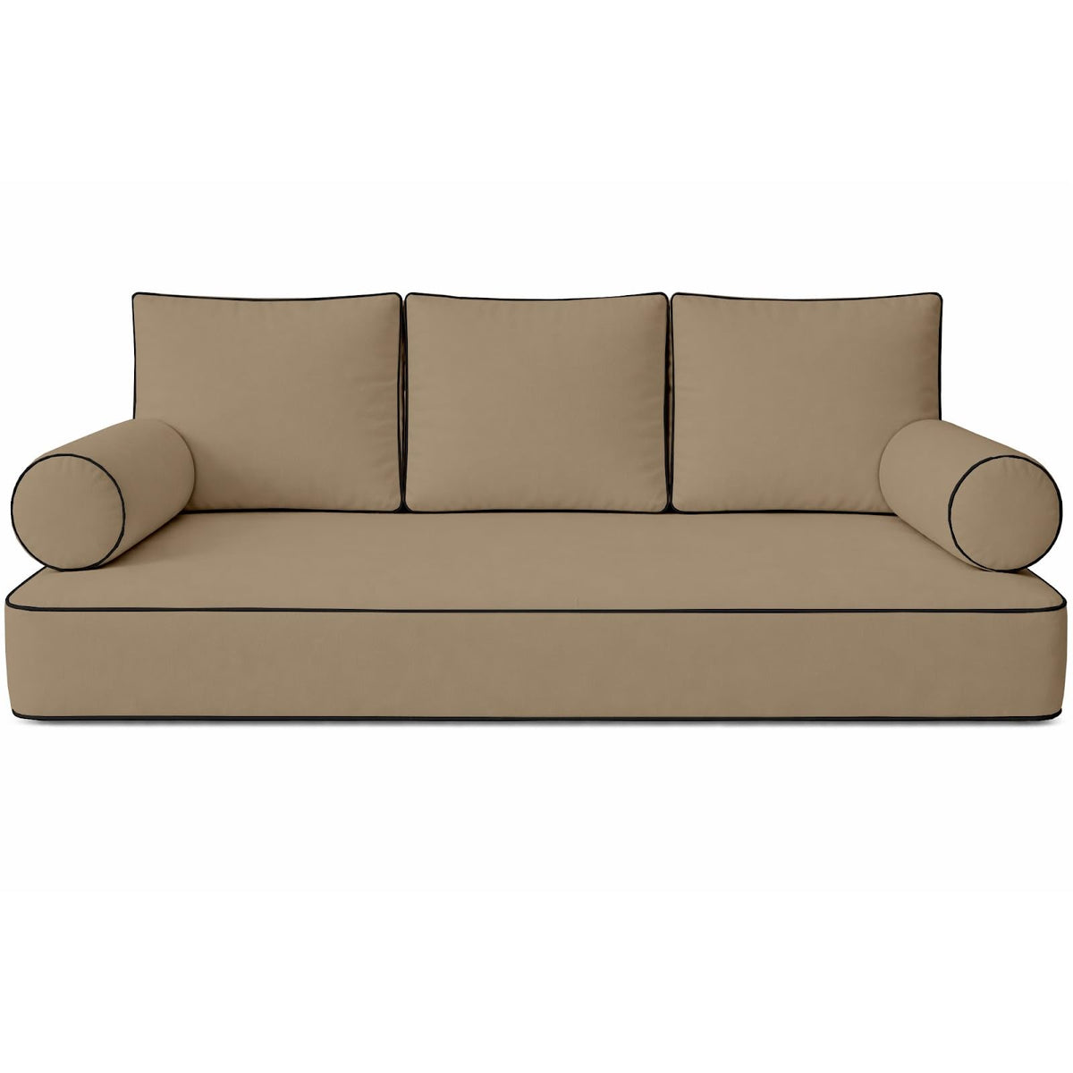 Cottington Lane 6 Piece Outdoor Daybed Cushion Cover Set, Twin Size Fitted 39" x 75" with 6" Deep Fit, Waterproof Indoor Daybed/Porch Swing Bed Mattress & Pillow Bolster Cushion Cover, Taupe