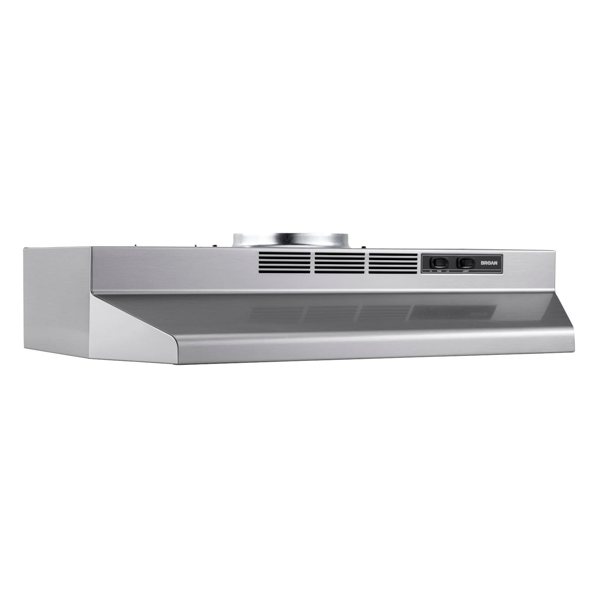 Broan-NuTone F403011 Insert with Light, Exhaust Fan for Under Cabinet Two-Speed Four-Way Convertible Range Hood, 30-Inch, White on White