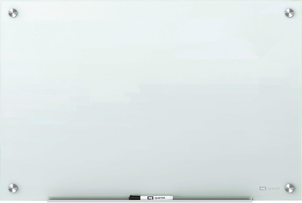 Quartet Magnetic Glass Dry Erase White Board, 36''W x 24''H Whiteboard, Infinity Frameless Mounting, White Surface (G3624W)