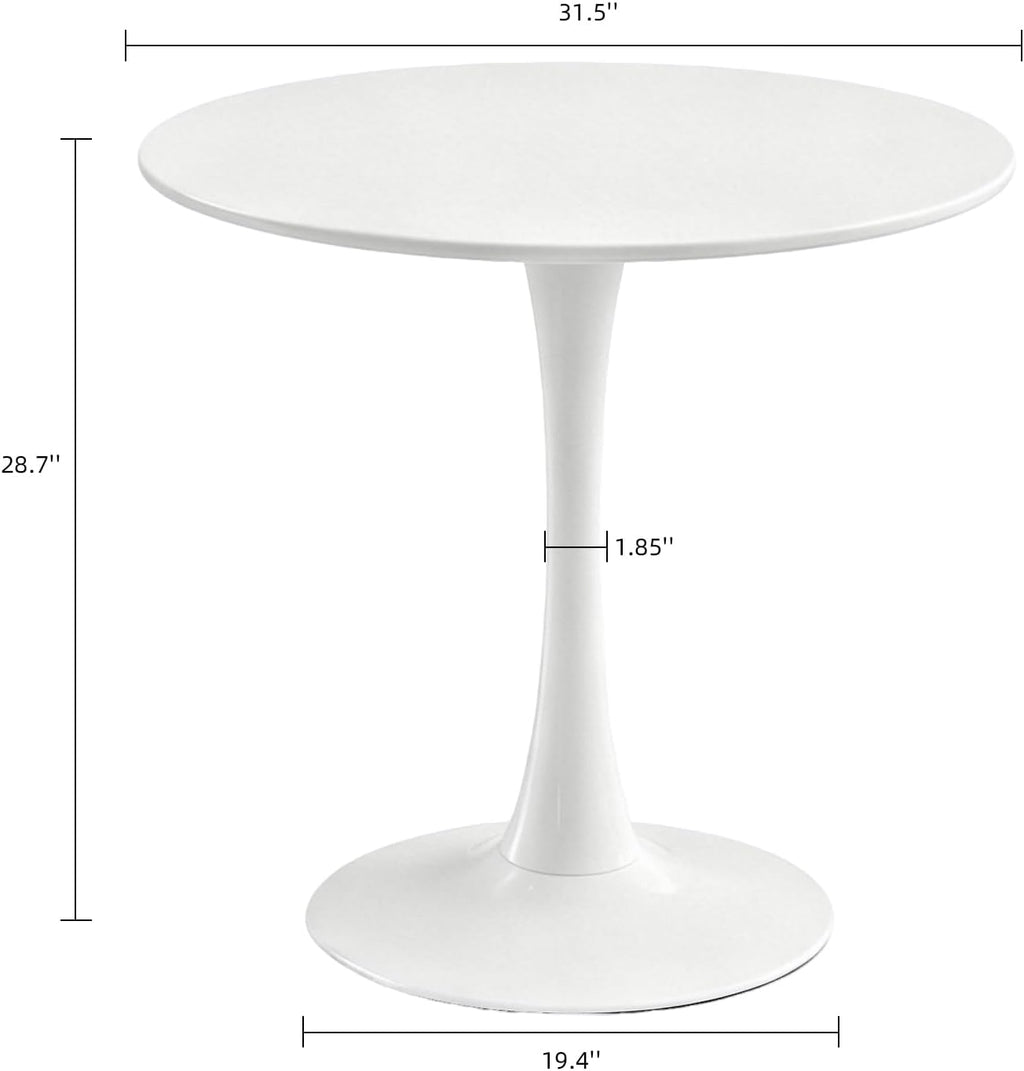 Round Dining Table, 31.5" Tulip Table (White)