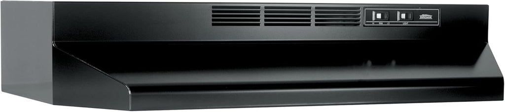 Broan-NuTone 413023 Ductless Range Hood Insert with Light, Exhaust Fan for Under Cabinet, 30-Inch, Black