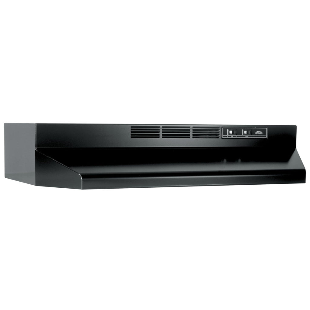 Broan-NuTone 413023 Ductless Range Hood Insert with Light, Exhaust Fan for Under Cabinet, 30-Inch, Black