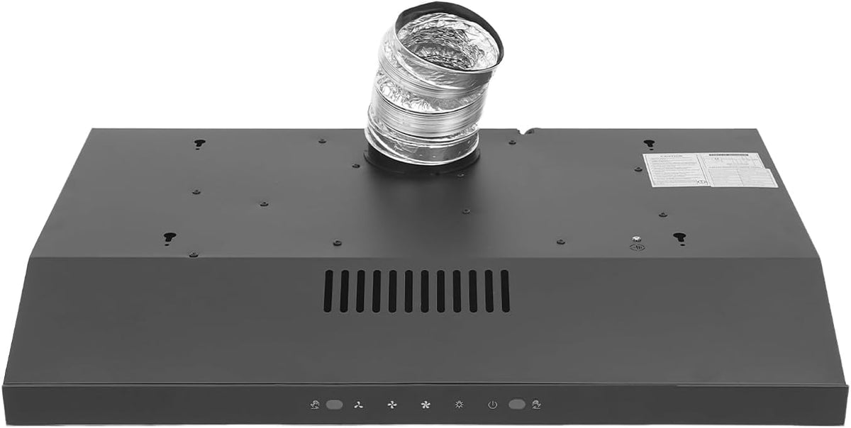 30In Under Cabinet Range Hood 900CFM Black Ducted/Ductless Range Hoods Kitchen Stove Vent Hood for Kitchen Stainless Steel Range Hoods,3-speed Fan,Touch Control/Gesture Sensing (30in-900CFM)