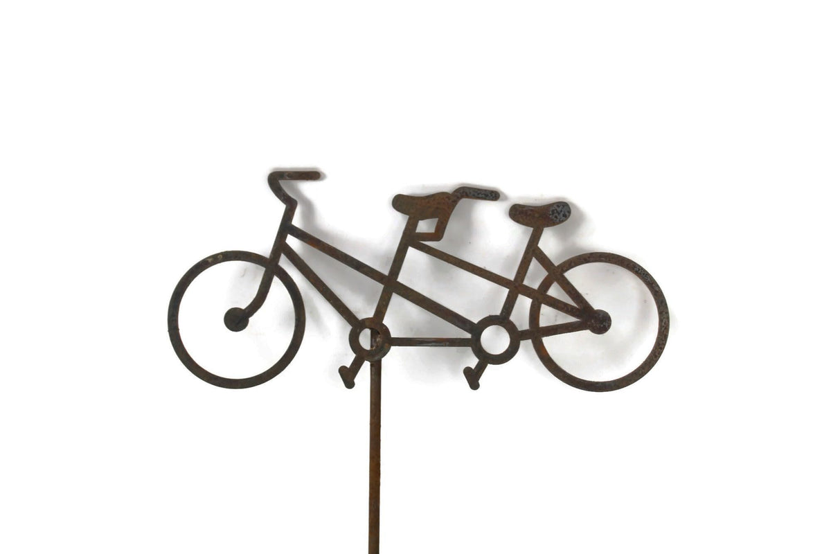Hobby and Leisure Style Rustic or Powder Coated Metal Garden Stake or Stand (CUSTOM Medium Camper 23" Tall Including Stake, Pink)
