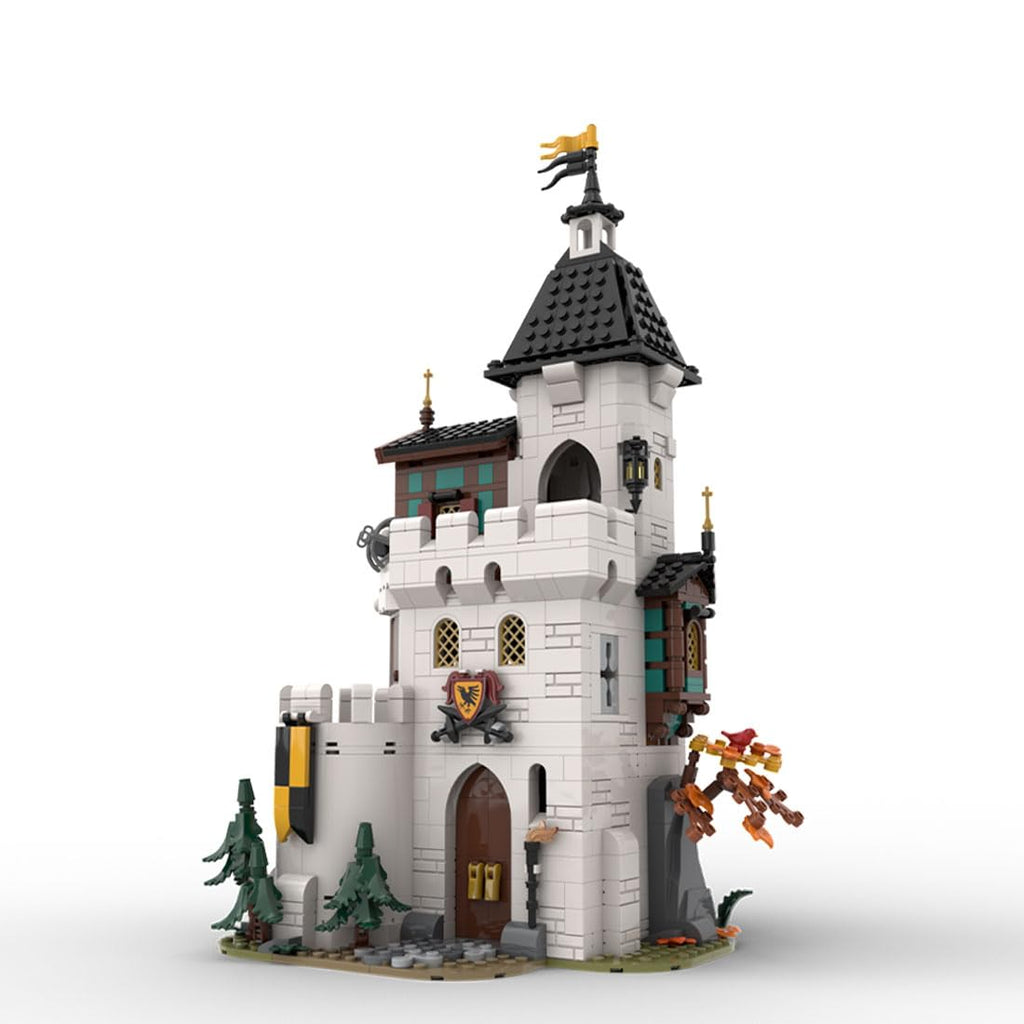 Medieval White Tower Building Kit, Medieval Modular Series Building Blocks Set (1213PCS)