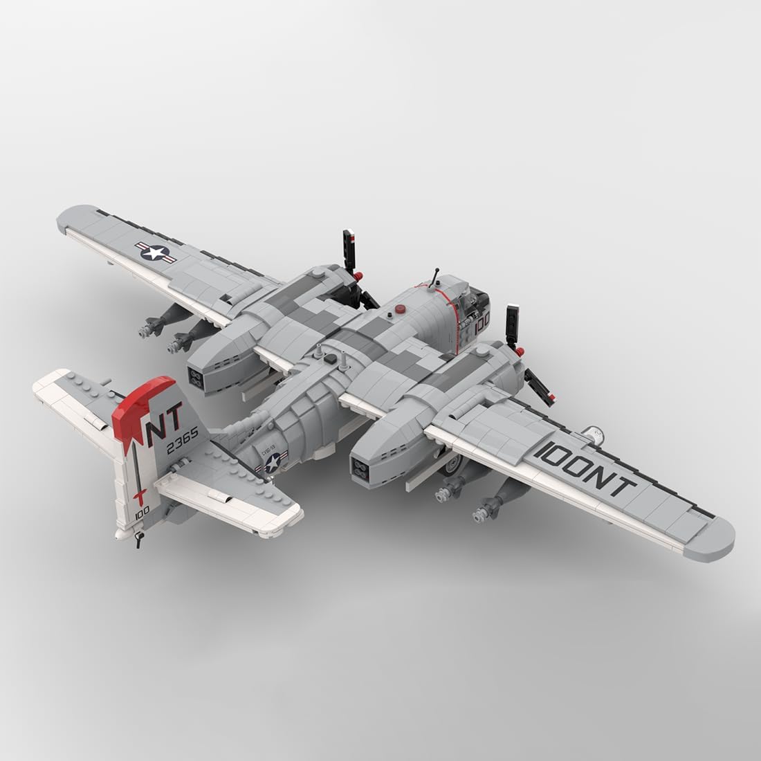S-2 Fighter Jet Building Blocks Model, 1757PCS 1/35 Scale MOC Creative Plane Military Aircraft Model Display Set, Collectible Gifts Set for Adults