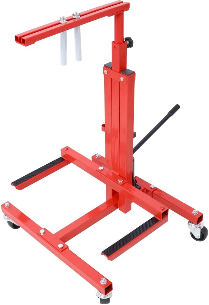 Hydraulic Car Lift, Jack Lifter for Car Door Installation and Removal, Red Steel Mobile Jack Stand with Hoist Dolly, Professional Tool for Garage Workshop, 2025 Upgrade, 1 Pack