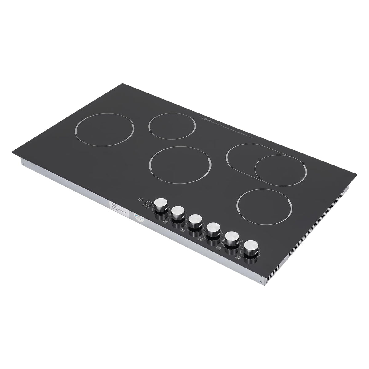4-Burner Cooktop 110V 1200W Built-in Stove Top with 0-90mins Timer,with Independent Knob Child Lock 4 Power Levels Ceramic Cooktop for Kitchens, No Plug