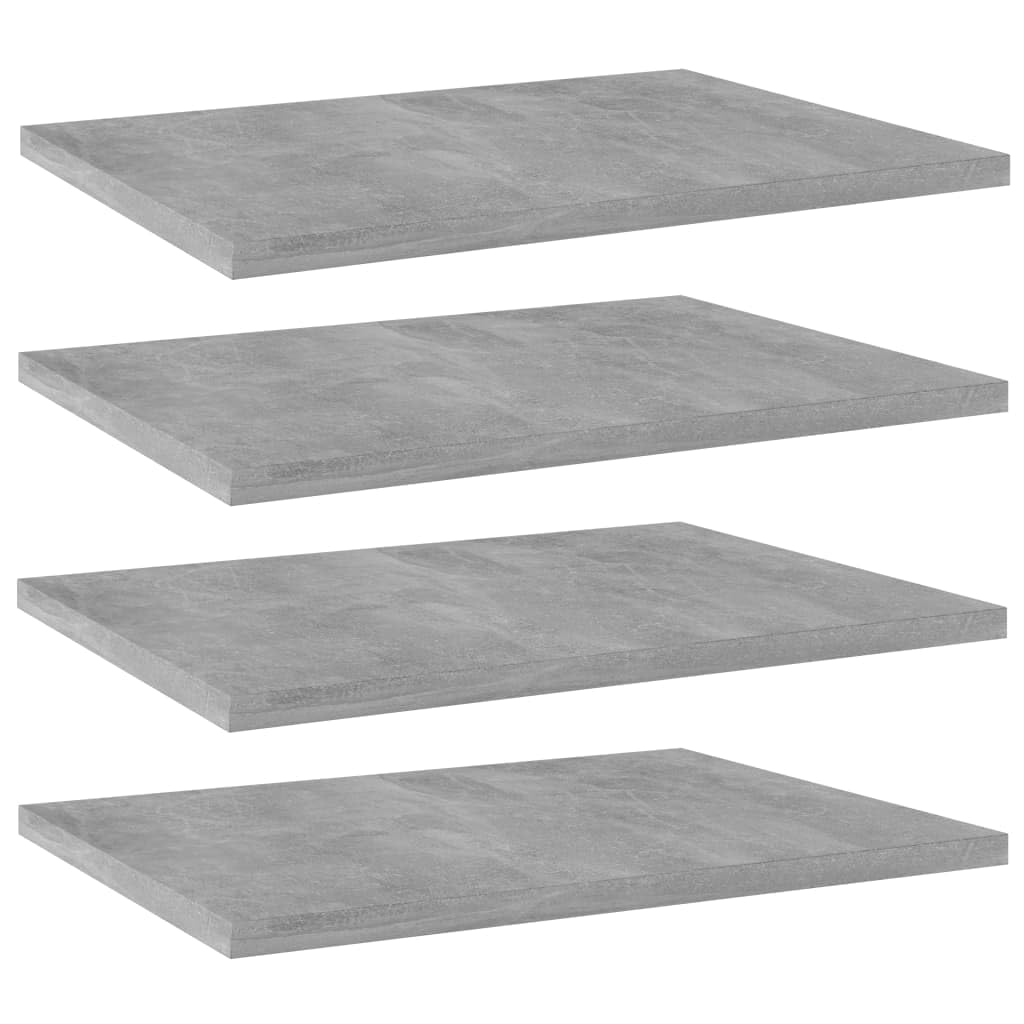 Set of 4 Wall Mounted Floating Shelves 39.4 x 19.7 in Concrete Grey Engineered Wood Decorative Display Storage Ledge for Living Room